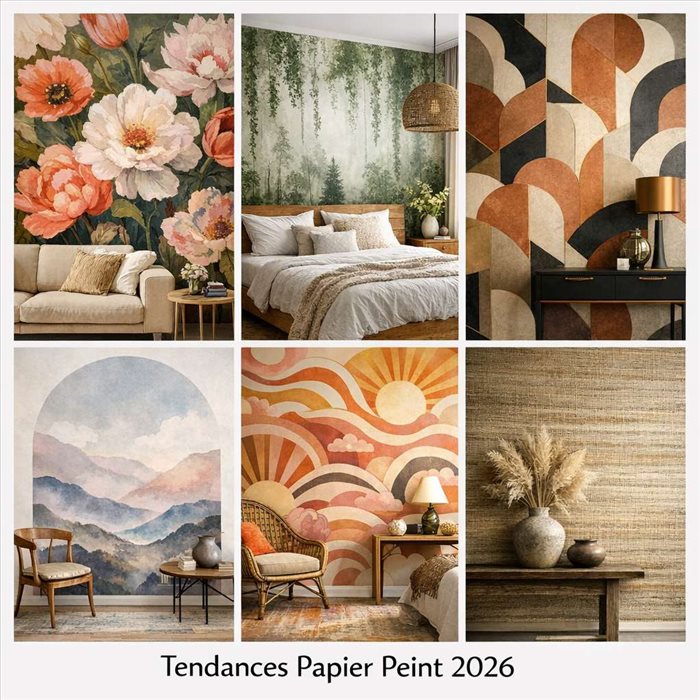 Les tendances papier peint 2026 : couleurs, motifs et inspirations