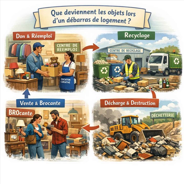 Que deviennent les objets lors d’un débarras de logement ?