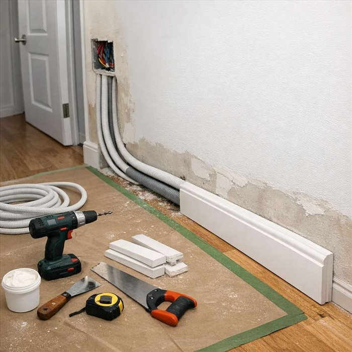 Cacher des gaines électriques dans un couloir : 6 solutions