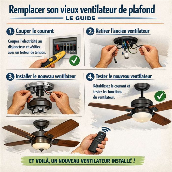 Remplacer son vieux ventilateur de plafond : le guide