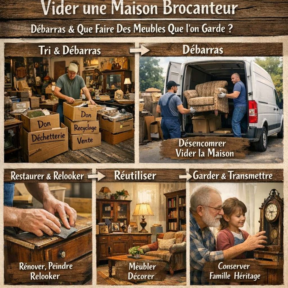 Vider une maison : brocanteur, débarras… et que faire des meubles que l’on garde ?