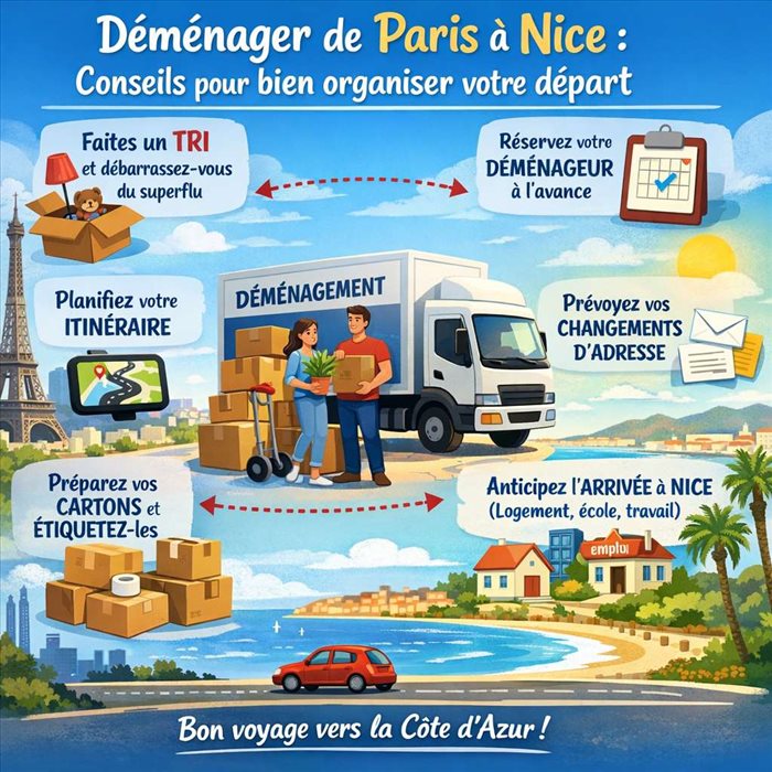 Déménager de Paris à Nice : conseils et astuces pratiques
