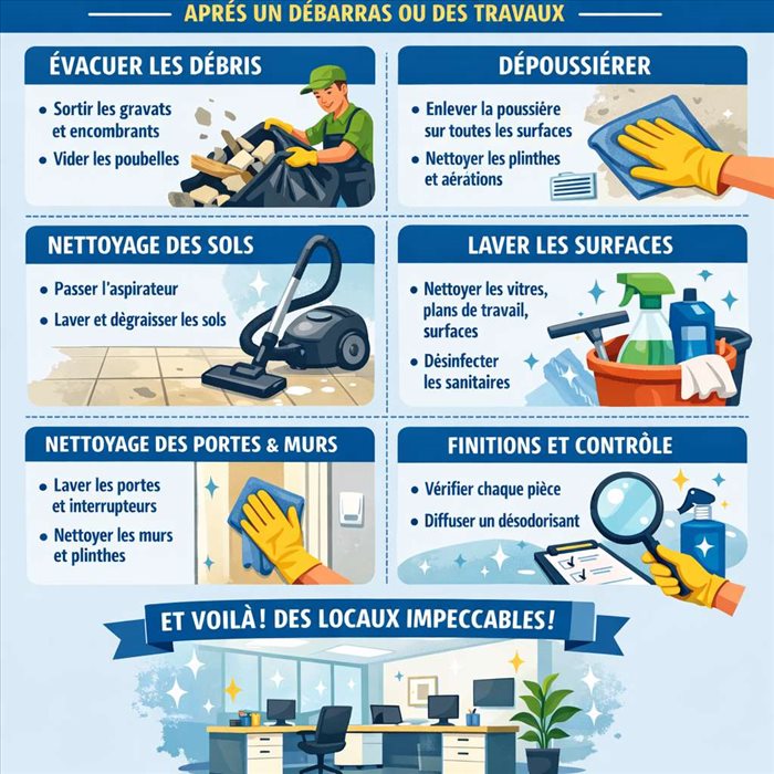 Après un débarras ou des travaux : remettre ses locaux au propre
