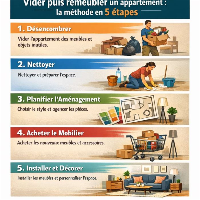 Vider et remeubler un appartement : méthode en 5 étapes